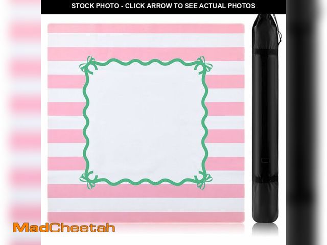 Lot 74-14379898 - Dunzy 33'' x 33'' Mahjong Mat with Bag,Light Pink and White,Stripe - USED