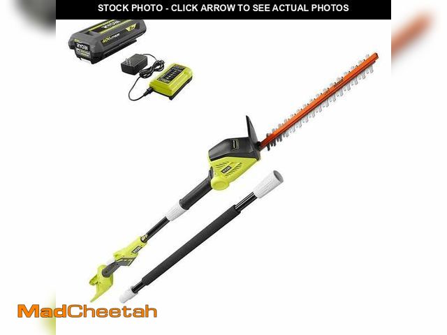 Lot 74-13226355 - RYOBI 40V 18 in. Cordless Battery Pole Hedge Trimmer with 2.0 Ah Battery and Charger - UNUSED
