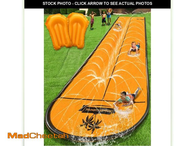 Lot 74-14053069 - Spring Water Slip and Water Slide, 22ft *2 Lanes Slip Water Slides for Kids Backyards Ages 5-8 8-12 ...