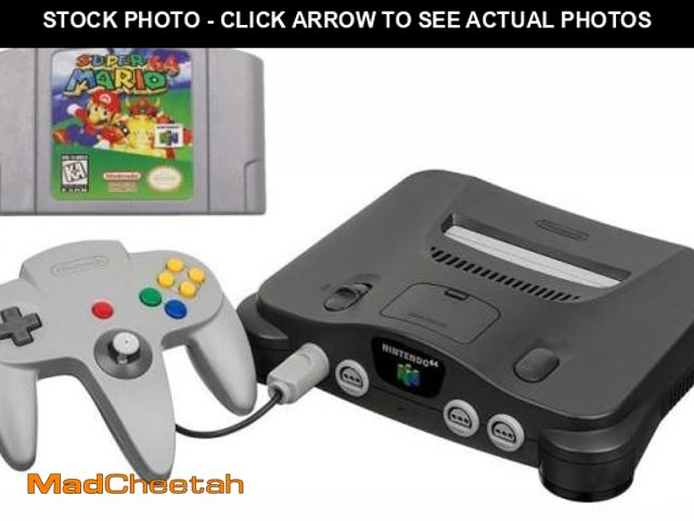 Lot 74-12118627 - N64 System with Controller, Hookups, and Mario 64 Game (Renewed) - USED