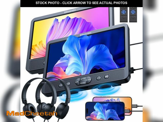 Lot 74-12500850 - GOnavidio 10.1" Dual Car DVD Players with HDMI Input, Headphones, Mounting Brackets, Headrest DVD Pl...