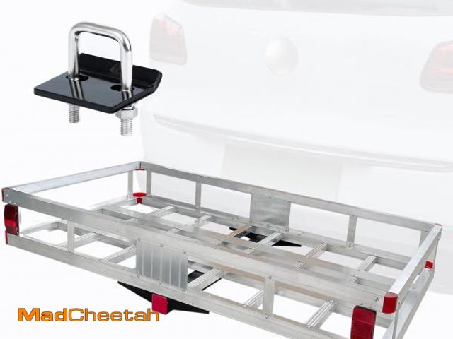Lot 74-12367664 - MaxxHaul Aluminum Cargo Carrier with Hitch Tightener Trailer Hitch Mount for RV Truck SUV Van Car wi...