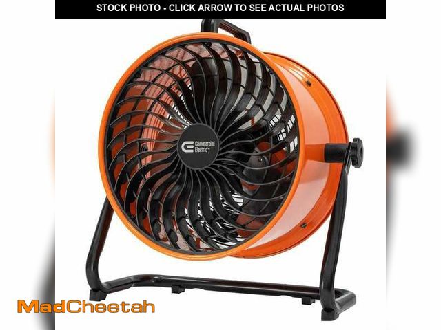 Lot 74-12731374 - Commercial Electric 16 in. 3-Speed Drum Floor Fan in Orange High Velocity Turbo - UNUSED