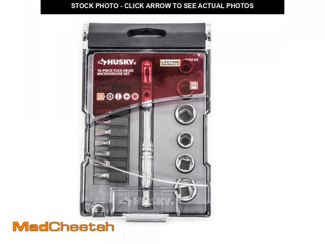 Lot 74-12521445 - Husky 1/4 in. Drive Flex-Head Microdriver and Socket Set (16-Piece) - UNUSED