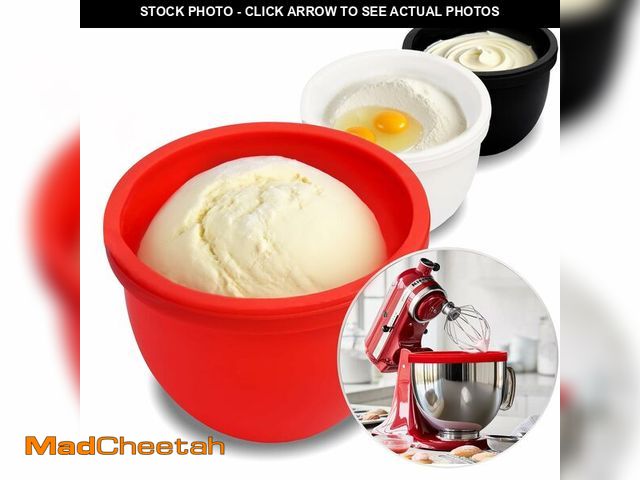 Lot 74-12841958 - GuanQiao Silicone Bowl Liners for 5 Qt KitchenAid Mixers, 3 Liners with Lids - UNUSED