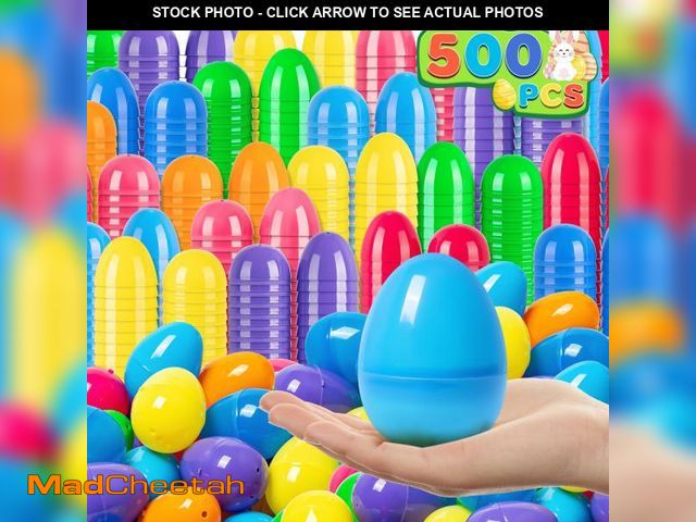 Lot 74-12152363 - V-Opitos 500 PCS Plastic Easter Eggs, 3.14'' Bulk Empty Easter Eggs in 8 Colors, Hinged Fillable Egg...