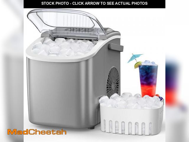Lot 74-12390041 - COWSAR 8.7 in. W 26 lbs. Per Day Bullet Ice Portable Counter Top Ice Maker in Grey - UNUSED