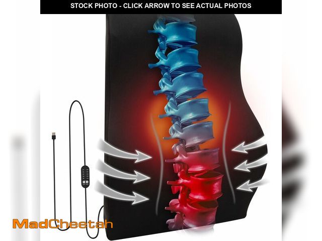 Lot 74-13042286 - Mind Reader Heated Air-Cloud Lumbar Cushion, Ergonomic Memory Foam Back Support Pillow with Adjustab...