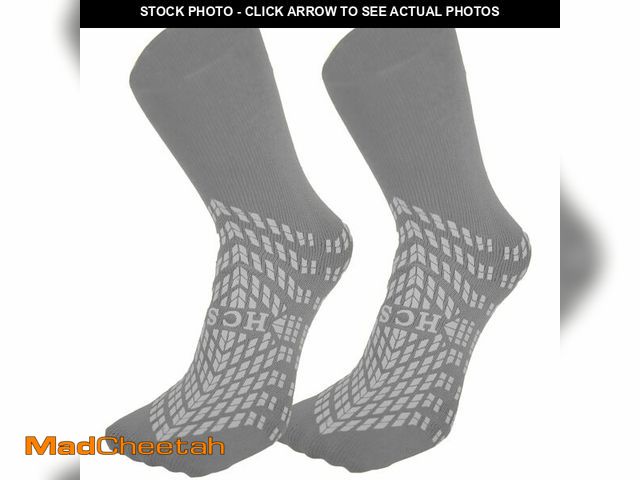 Lot 74-12712696 - HCS Non-Slip Hospital Socks with Grips for Women &amp; Men (6 Pairs) - 360 All-Around Tread Non-Slip...
