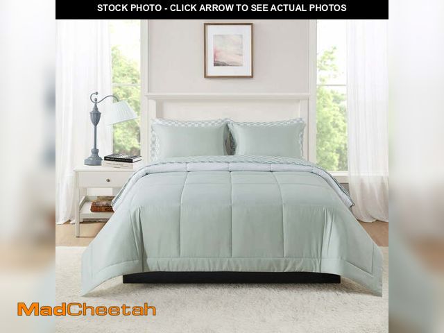 Lot 74-12687154 - Mainstays All in One Reversible Comforter and Sheet set- 7 Piece, Full, Sage - UNUSED