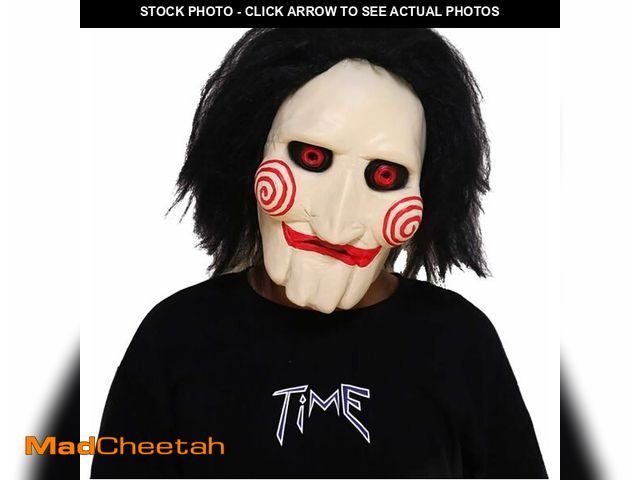 Lot 74-10824012 - Halloween Horror Clown Saw Mask Horrifying Puppet Mask Full Mask Head Latex Masquerade Costume Prop ...