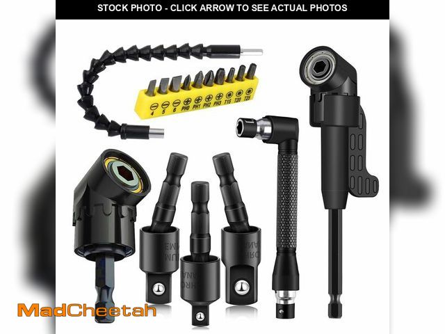 Lot 74-14205059 - 17Pcs Flexible Drill Bit Extension, Include 3Pcs Rotatable Socket Adapter 2Pcs Hex Shank 105ÃÂ° Rig...