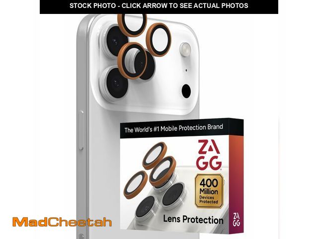 Lot 74-14483160 - ZAGG iPhone Camera Lens Protector for iPhone 17/16/15 Pro and Pro Max Models - Orange, Camera Ring, ...