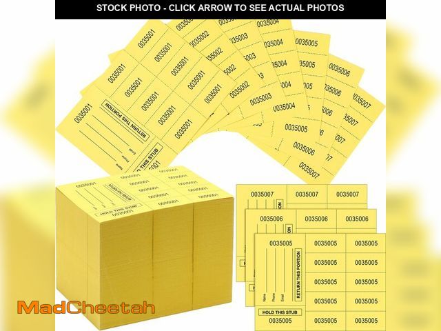 Lot 74-12974206 - Kosiz 1000 Sheet 10 Bid Raffle Tickets Chinese Auction Tickets Sheets Auction Fundraiser Ticket Numb...