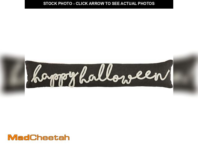 Lot 74-12664518 - Mud Pie Glow in The Dark Rope Pillow; Happy, 35" L x 7" W - UNUSED