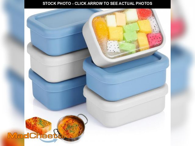 Lot 74-12313751 - Teenyyou 6 Packs 1 Cup Silicone Soup Freezer Molds with Lid Silicone Soup Freezer Trays Rectangle Re...