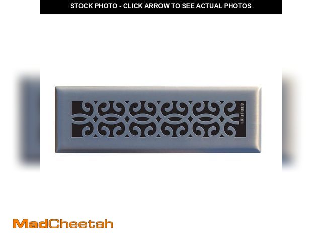 Lot 74-14599215 - Hampton Bay Classic Scroll 2 in. x 10 in. Steel Floor Register in Brushed Nickel E1401BN02X10 - UNUS...