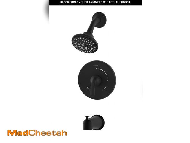 Lot 74-12121627 - Symmons Elm Single Handle Wall Mount Tub and Shower Trim Kit in Matte Black (Valve Not Included) - U...