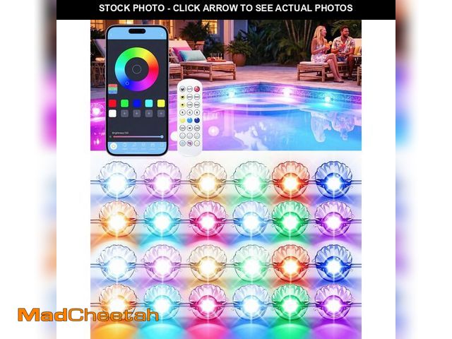 Lot 74-14380016 - EIWAJKXE String Pool Lights for Above Ground and Inground Swimming Pools with App/Remote Control, Su...