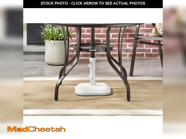 Lot 74-14276851 - StyleWell 26 lb. Concrete and Resin Patio Umbrella Base in White - UNUSED