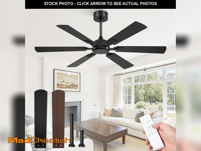 Lot 74-14266953 - Fanbulous 52 Inch Ceiling Fans No Light with Remote, Modern Ceiling Fan Without Light, Dual Finish 6...