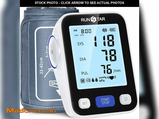 Lot 74-13629651 - RunStar Upper Arm Blood Pressure Monitor with Wide Range Cuff (8.6'' -16.5'') for Home Use FSA&amp;H...