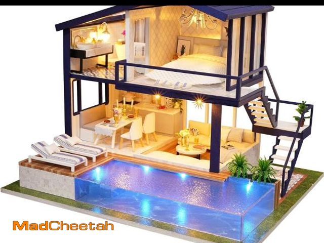 Lot 74-12326317 - *SEE DETAILS* Flever Dollhouse Miniature DIY House Kit Manual Creative with Furniture for Romantic A...