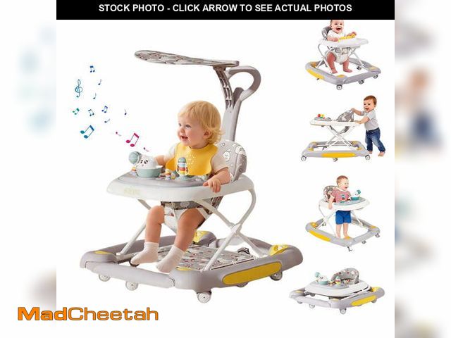 Lot 74-12782662 - ManyFun 6-in-1 Height Adjustable Baby Walker with Wheels, Foldable Walker for Baby and Baby Activity...