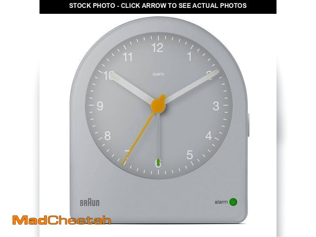 Lot 74-13771384 - Braun Classic Analog Alarm Clock, Snooze Continuous Backlight, Quiet Quartz Movement, Beep Alarm Gre...