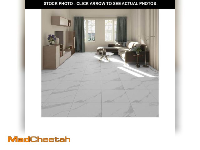 Lot 74-14374605 - Matte Calacatta 18 in. x 18 in. Glazed Ceramic Floor and Wall Tile (20.49 sq. ft./Case) - UNUSED