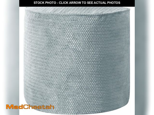 Lot 74-13041715 - Sorra Home Corded Pouf Cushion - Round, Stuffed Plush Ottoman &amp; Foot Rest Stool for Floor - Livi...