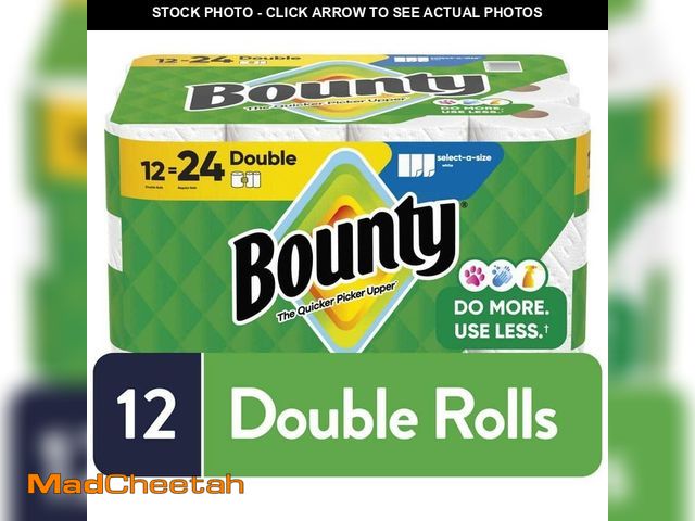 Lot 74-12787545 - Bounty White, Select-A-Size Paper Towel Roll (12 Double Rolls) - UNUSED