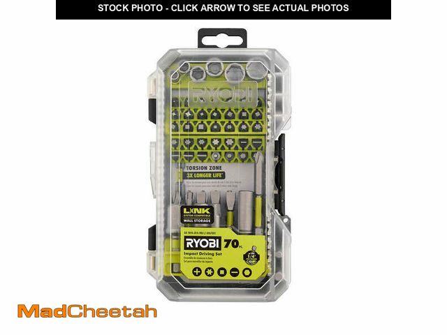 Lot 74-13050883 - RYOBI Impact Rated Driving Set (70-Piece) - UNUSED