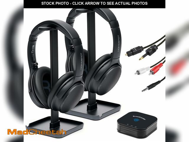 Lot 74-13453414 - HomeSpot JM320 Auracast TV Headphones with BA210 v2 Transmitter for AV Home Theater Movie Projector ...