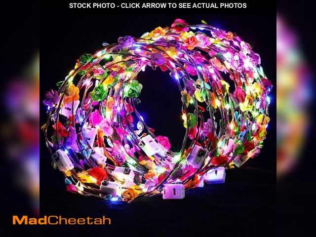 Lot 74-12717586 - Syhood 40 Pcs LED Flower Headband, Light up Flower Crown Garland Headdress Floral Headpiece for Wome...