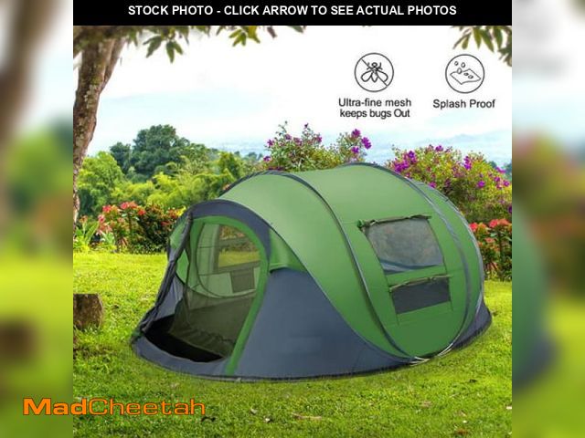 Lot 74-12155275 - 4 Person Easy Pop up Tent Automatic Setup 2 Doors-Instant Family Tents for Camping Hiking &amp; Trav...