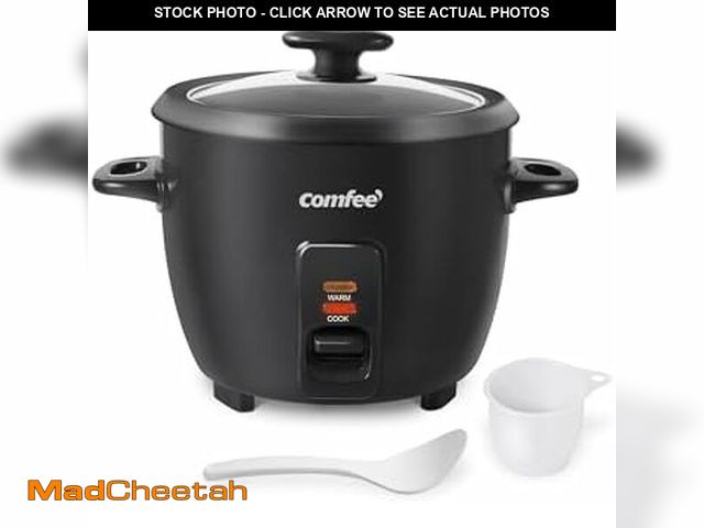 Lot 74-13331332 - COMFEE' Rice Cooker, 6-Cup Cooked/3-Cup Uncooked, Removable Non-Stick Bowl, for Soups, Stews, Grains...