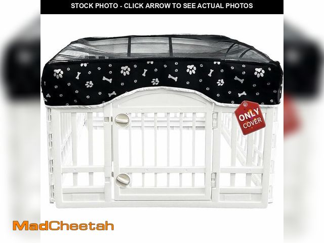 Lot 74-14338367 - PJYuCien Playpen Top Cover for 36'' Width 4 Panel Pen, Black Paw - UNUSED
