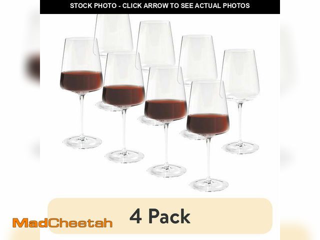 Lot 74-12688782 - (4 pack) Better Homes &amp; Gardens Clear Flared Red Wine Glass with Stem 17 ounce, 4 Pack - UNUSED