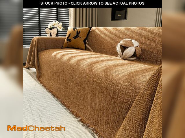 Lot 74-14270612 - Nobildonna Chenille Couch Cover for Sofa Non Slip Cover Washable Pet Scratch Couch Covers Tassel Sof...