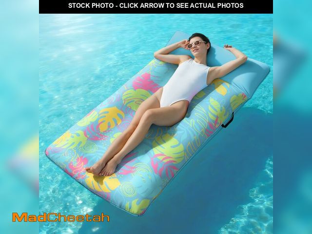 Lot 74-13965424 - Sloosh Inflatable Pool Floats Raft - XL Fabric Covered Pool Mat Lounger Floaties for Adults, Ultra C...