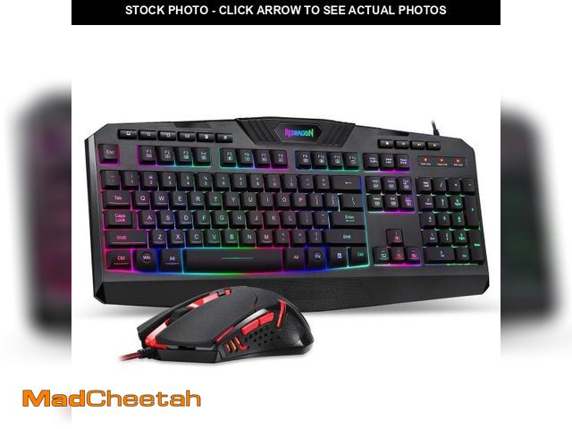 Lot 74-12120145 - Redragon S101 Gaming Keyboard, M601 Mouse, RGB Backlit Gaming Keyboard, Programmable Backlit Mouse, ...