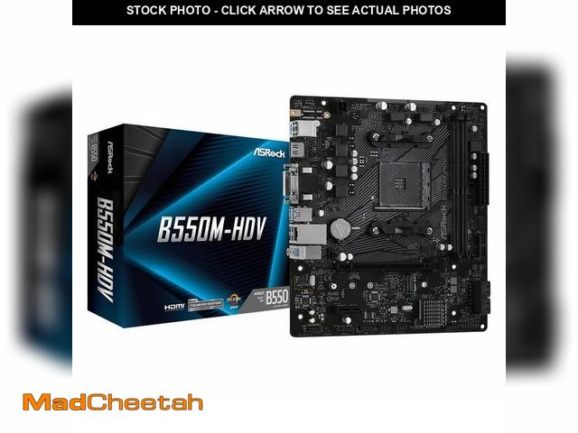 Lot 74-14056850 - ASRock B550M-HDV Socket AM4 Micro-ATX Motherboard, Supports AMD Ryzen 5000/4000/3000 Series Processo...