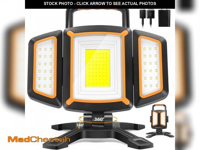 Lot 74-12052804 - Tresda 30W Rechargeable Work Light, 3000 Lumen Magnetic Work Light Battery Powered, Waterproof Porta...