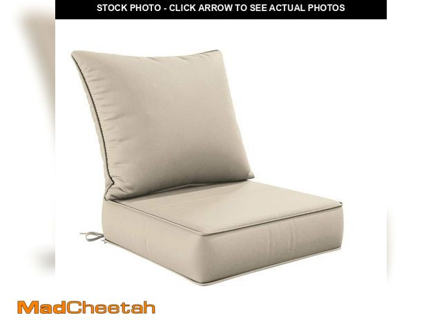 Lot 74-12787873 - WNP 24 in. x 24 in. Deep Seat Outdoor Lounge Cushion with Backrest, Premium Waterproof Patio Furnitu...