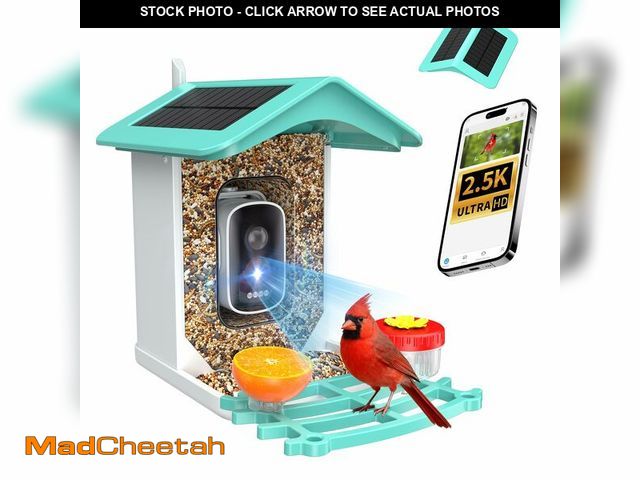 Lot 74-14298315 - isYoung Smart Bird Feeder with Camera, AI Identifies 16,000+ Birds, Solar Powered, 2.5K HD, Auto Cap...