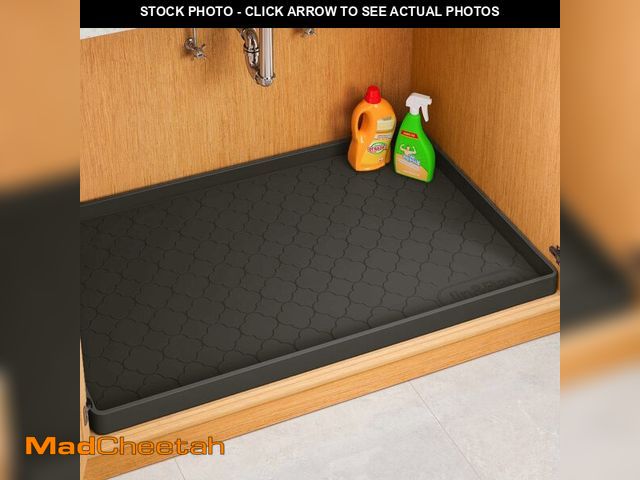 Lot 74-14060832 - Jin&amp;Bao Waterproof Under Sink Mat 25" x 22", Thick Silicone Mat Cabinet Protector for Kitchen an...
