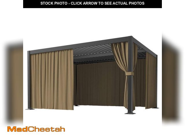 Lot 74-14392184 - WNP 10 ft. x 13 ft. Universal Outdoor Privacy Curtains, Gazebo Curtain Replacement with Zipper Khaki...