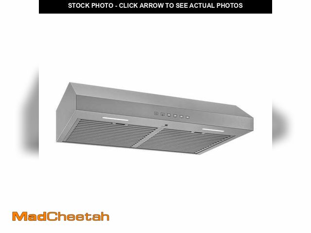 Lot 74-14245494 - Broan-NuTone Glacier 36 in. 490 MAX Blower CFM Convertible Under Cabinet 1.0 Sones Stainless Range H...