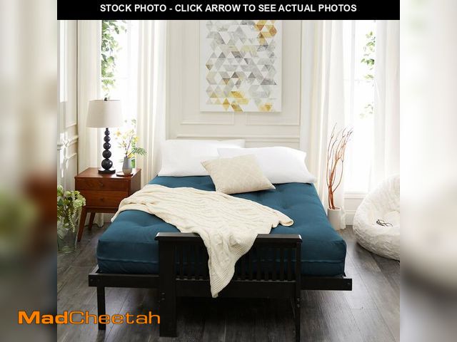 Lot 74-12630402 - Trupedic x Mozaic - 8 inch Full Size Standard Futon Mattress (Frame Not Included) | Basic Dusty Blue...